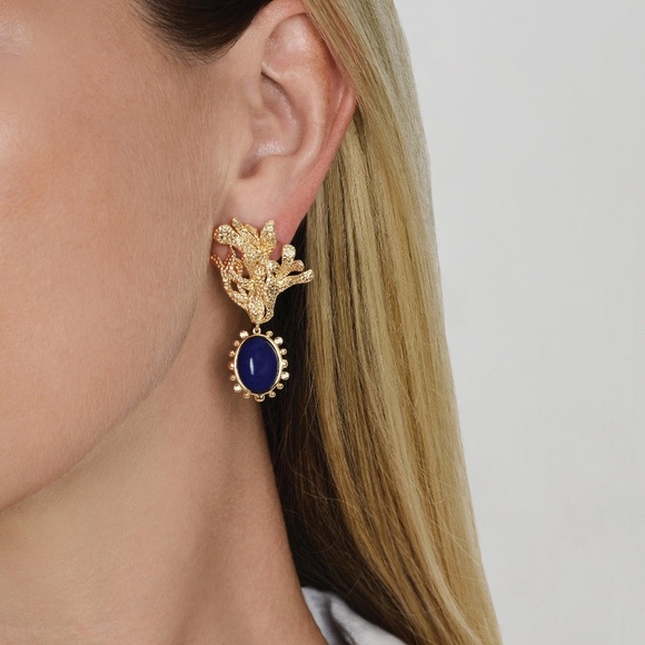 Anabel Aram KelpWith Lapis Drop Earrings - Picture 2 of 5